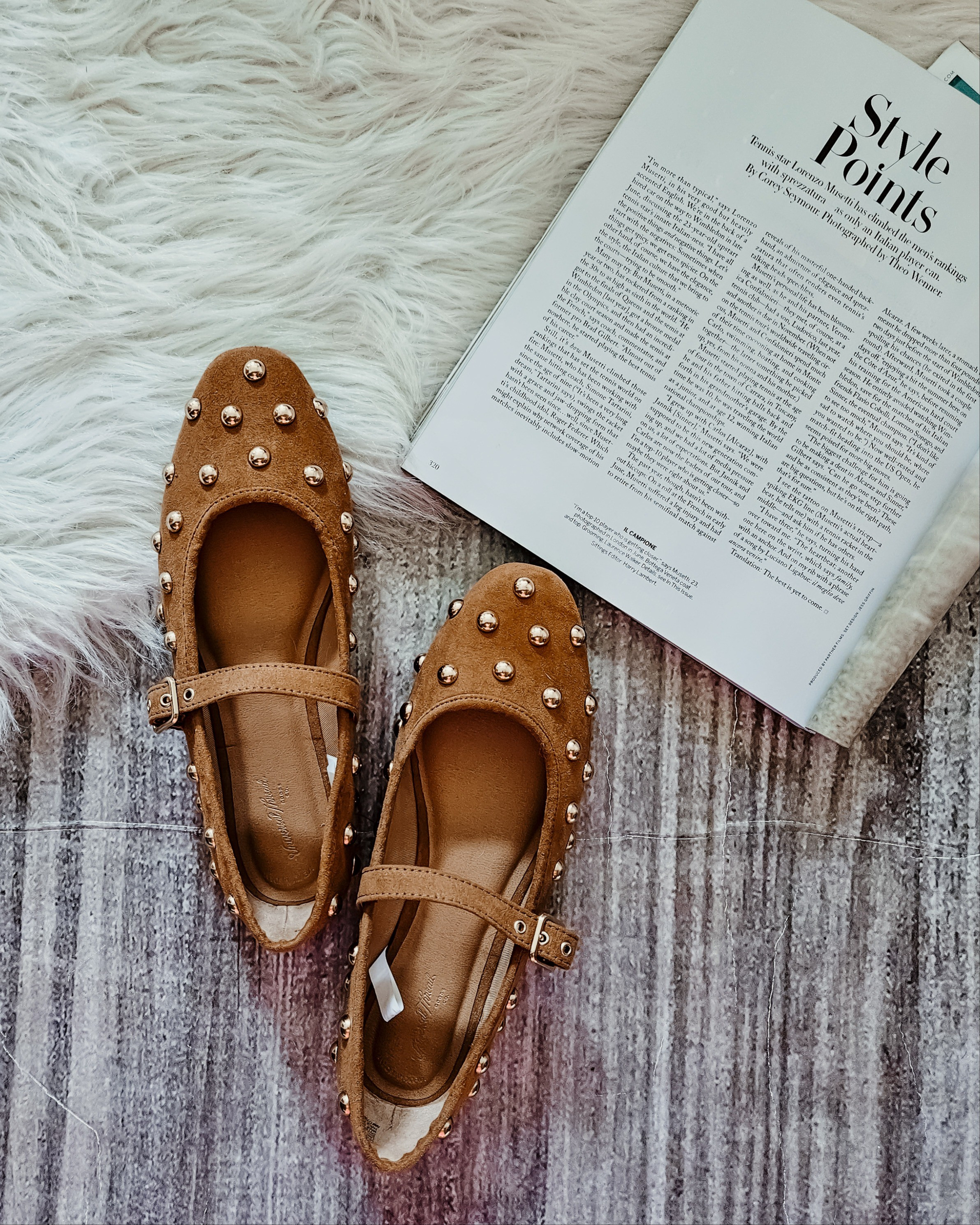 Pre fall, early fall transition shoes. Target New Day cognac studded suede ballet flats. I personally sized down a half size in these. 

#LTKShoeCrush #LTKWorkwear #LTKStyleTip