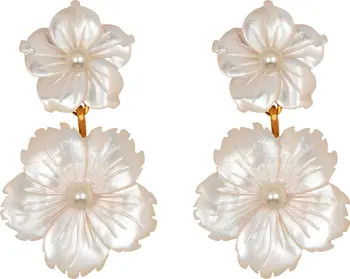 Tibby Floral Mother of Pearl Drop Earrings | Nordstrom