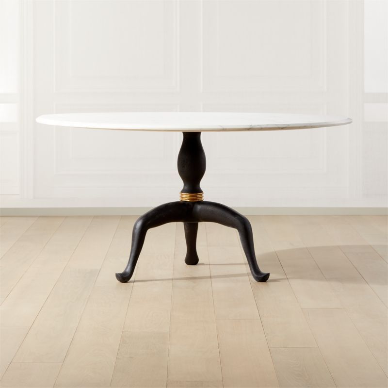 Reign Large Round Marble Dining Table + Reviews | CB2 | CB2