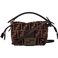 Fendi Damens Handgefertigte Mamma-Baguettetasche aus Stoff in Braun/Schokolade | Balardi (US & Canada)