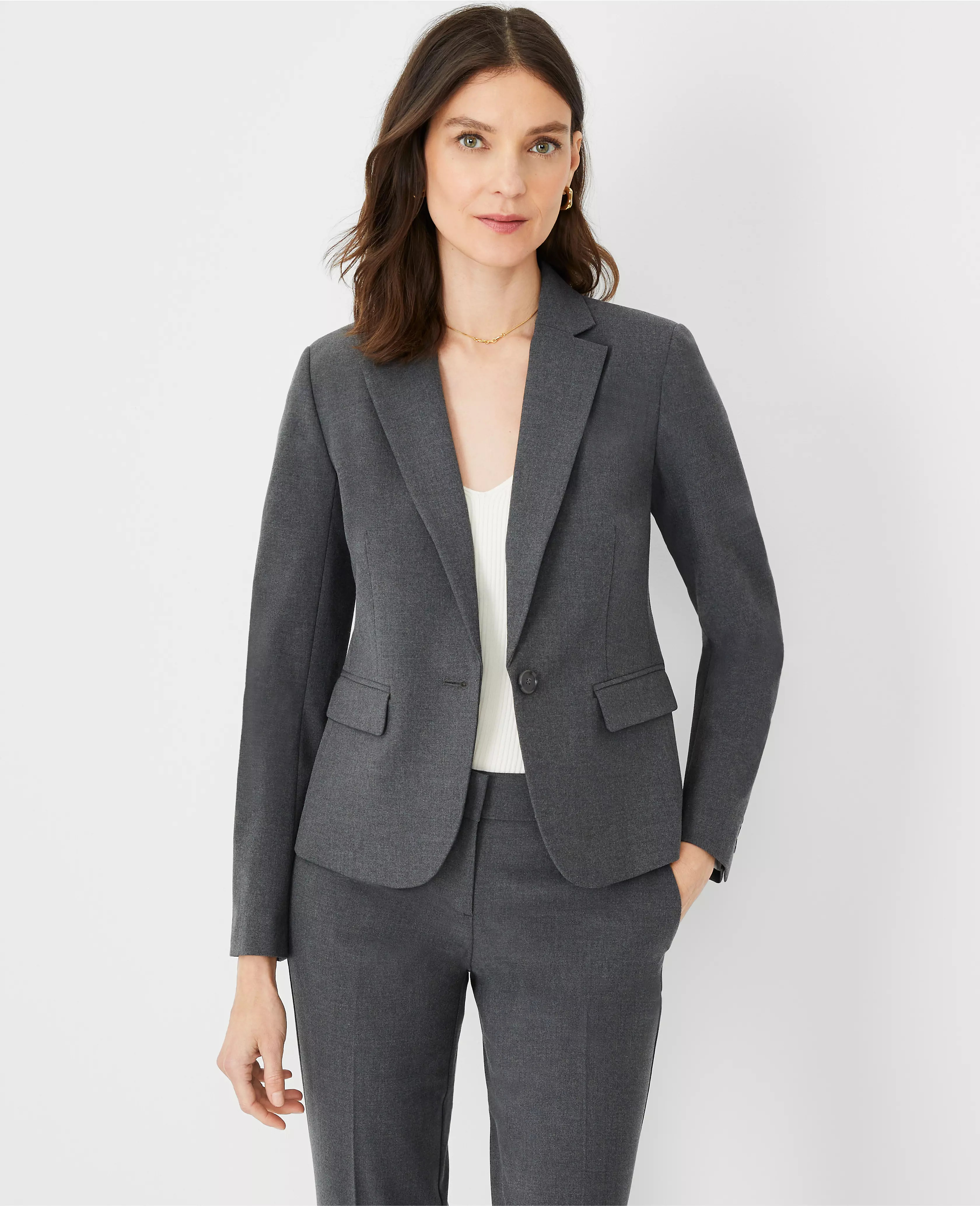 The Notched One Button Blazer in Seasonless Stretch | Ann Taylor (US)