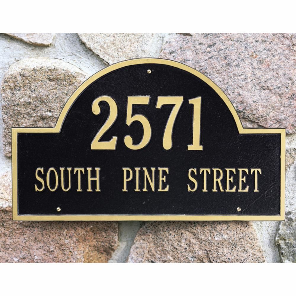 Whitehall Arch Marker Estate Wall 2-line Plaque | Hayneedle