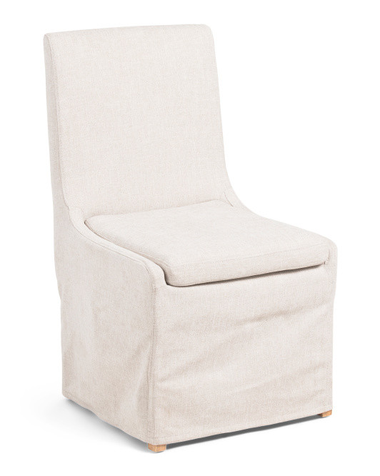 21x36.5 Slub Textured Slipcover Dining Chair | TJ Maxx