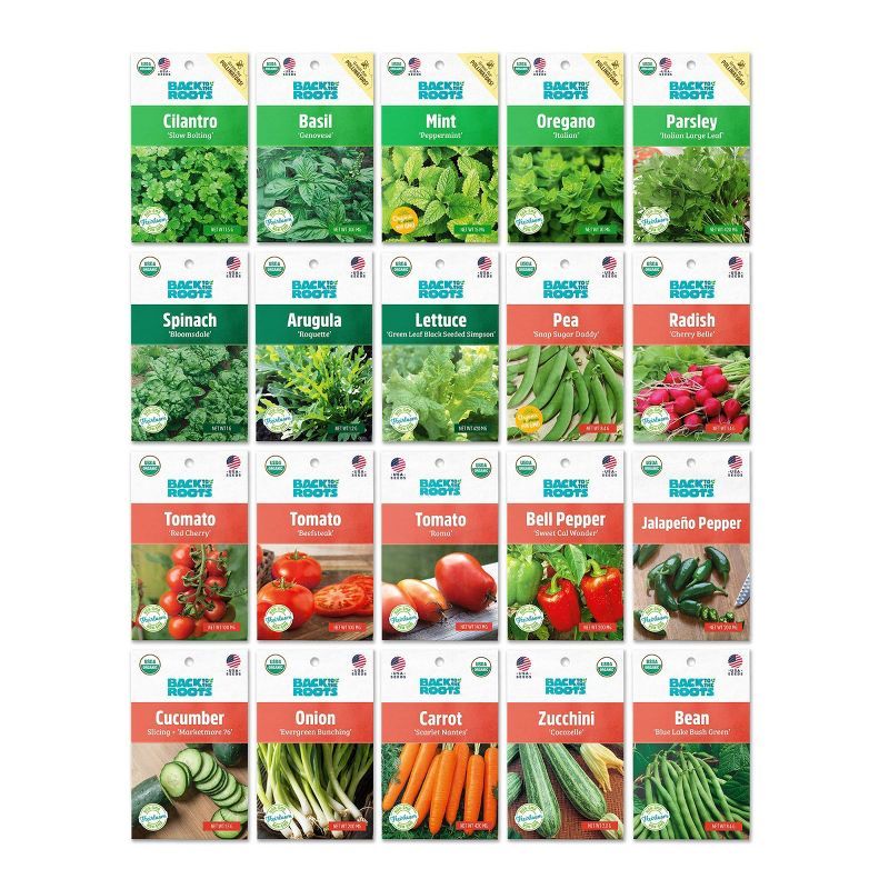 Back to the Roots 20pk Organic USA Herbs and Vegetable Seeds | Target