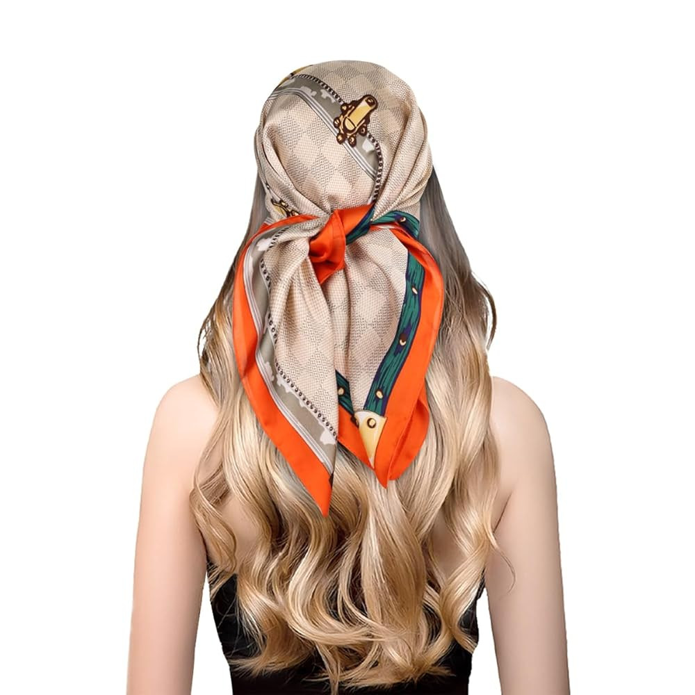 EXTREE Fashion Silky Satin Headscarf for Women Girls: Exquisite Pattern Lightweight Silk Graceful... | Amazon (US)