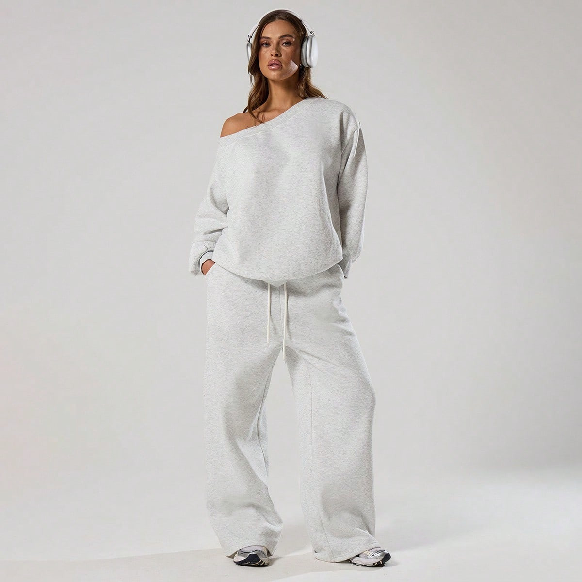 MUSERA Pocket Detail Wide Leg Sweatpants Vacation Spring Airport, Casual Fall, Autum, Winter, Back To School | SHEIN