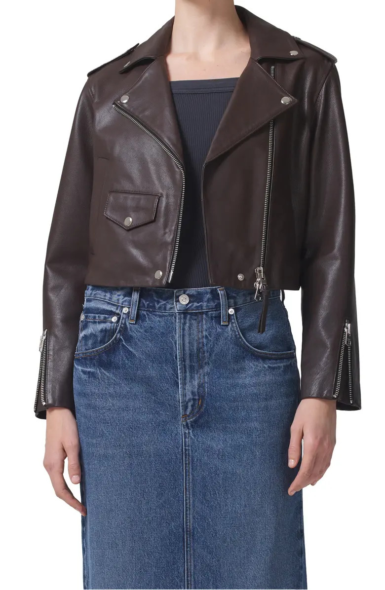Citizens of Humanity Aria Crop Leather Jacket | Nordstrom | Nordstrom