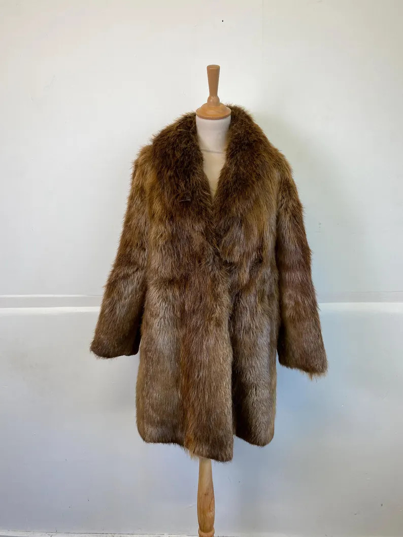 Genuine Fox Brown Fur Coat, Perfect Condition, Size M - Etsy | Etsy (US)