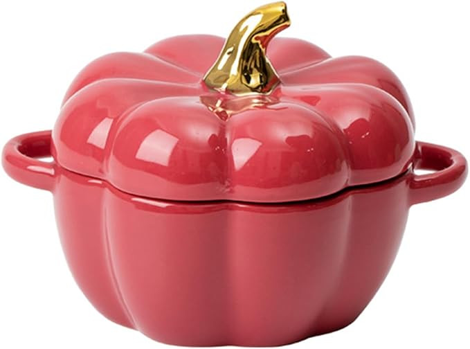 Dutch Oven Pot with Lid, Pumpkin Pottery Dessert Saucepan, Mini Baking Dish Cute Pumpkin Bowl, Co... | Amazon (US)