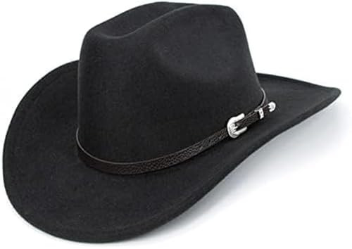Western Cowboy Hat for Men Women Classic Roll Up Fedora Hat with Buckle Belt(Size:S-M) | Amazon (US)