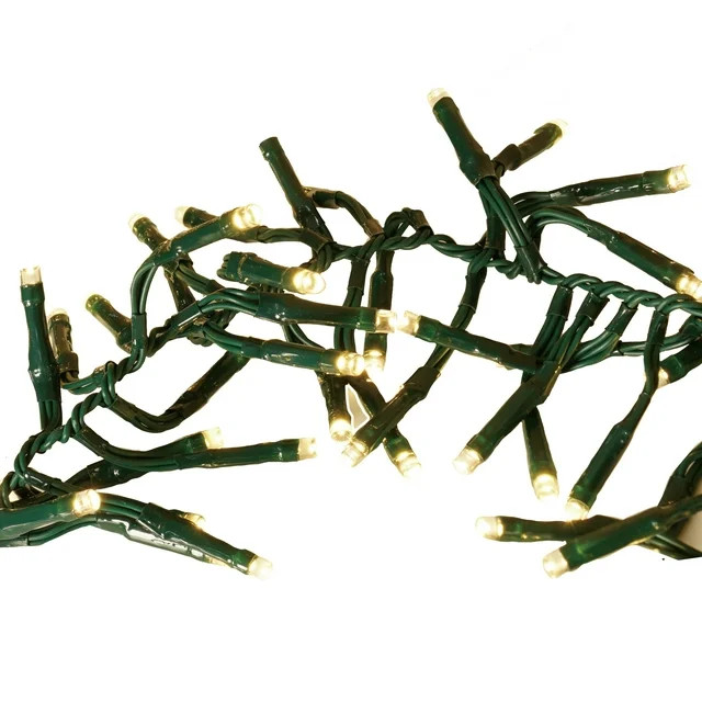400-Count Warm White LED Cluster Christmas String Lights on Green Wire, 15', Holiday Time | Walmart (US)