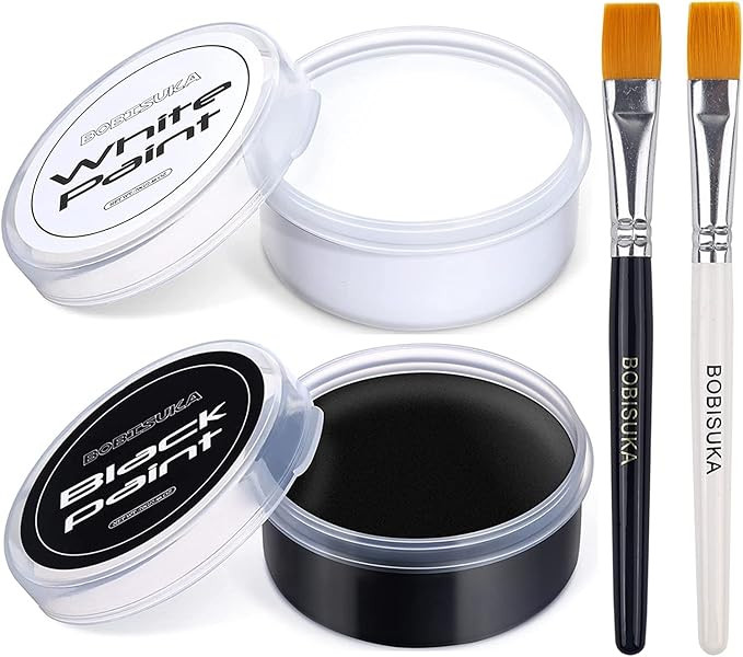 BOBISUKA Blank in the Dark Black + White Oil Face Body Paint Set, Large Capacity Professional Pai... | Amazon (US)