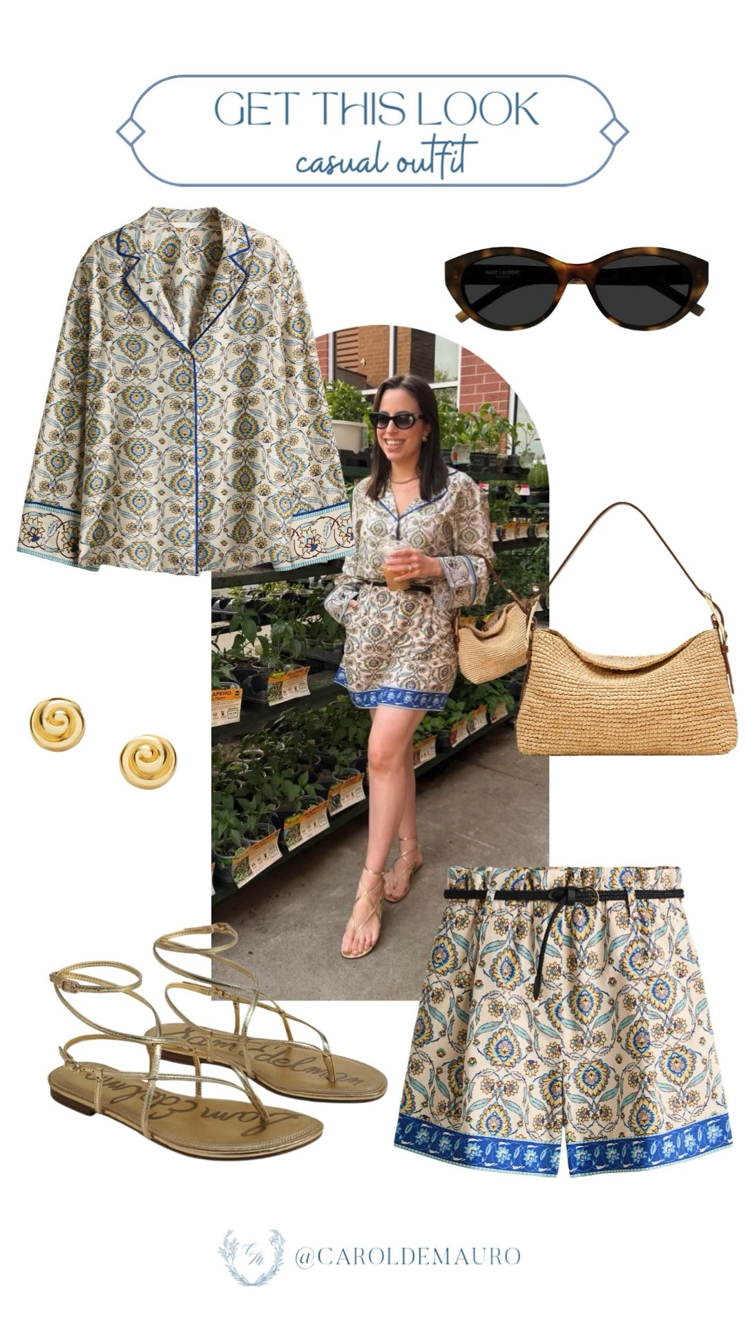 Sharing my go-to casual uniform for a weekend of plant shopping trip or a vacation brunch! I love styling a breezy patterned set with easy gold flat sandals, a slouchy woven bag, and some statement tortoiseshell shades to tie it all together.

casual outfit, capsule wardrobe, summer looks, fashion inspo, summer prints, petite fashion, ootd, matching set

#LTKootd #LTKU #LTKPetite