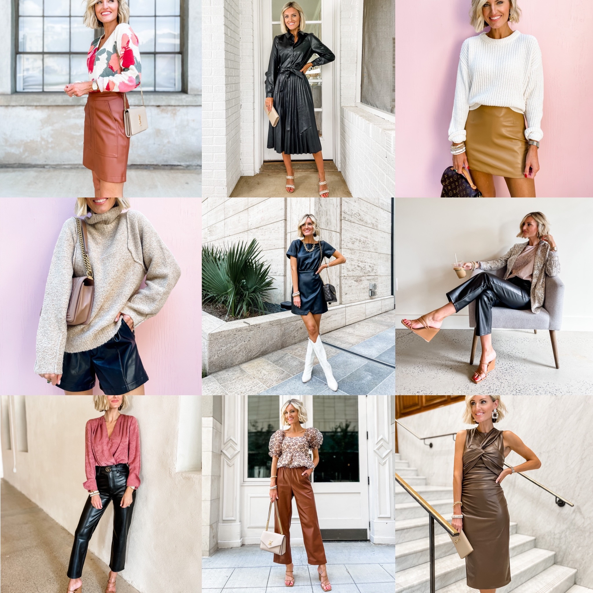 9 fall outfits incorporating faux leather 👏 such a staple this season! Loverly Grey is wearing an XS/25 in most pieces! 

#LTKSeasonal #LTKstyletip #LTKworkwear