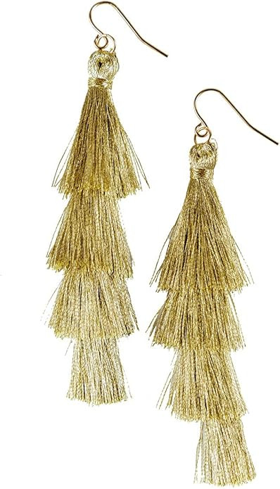 Tipsy Elves Women's Cute and Colorful Christmas Beaded Earrings for Holiday Parties | Amazon (US)