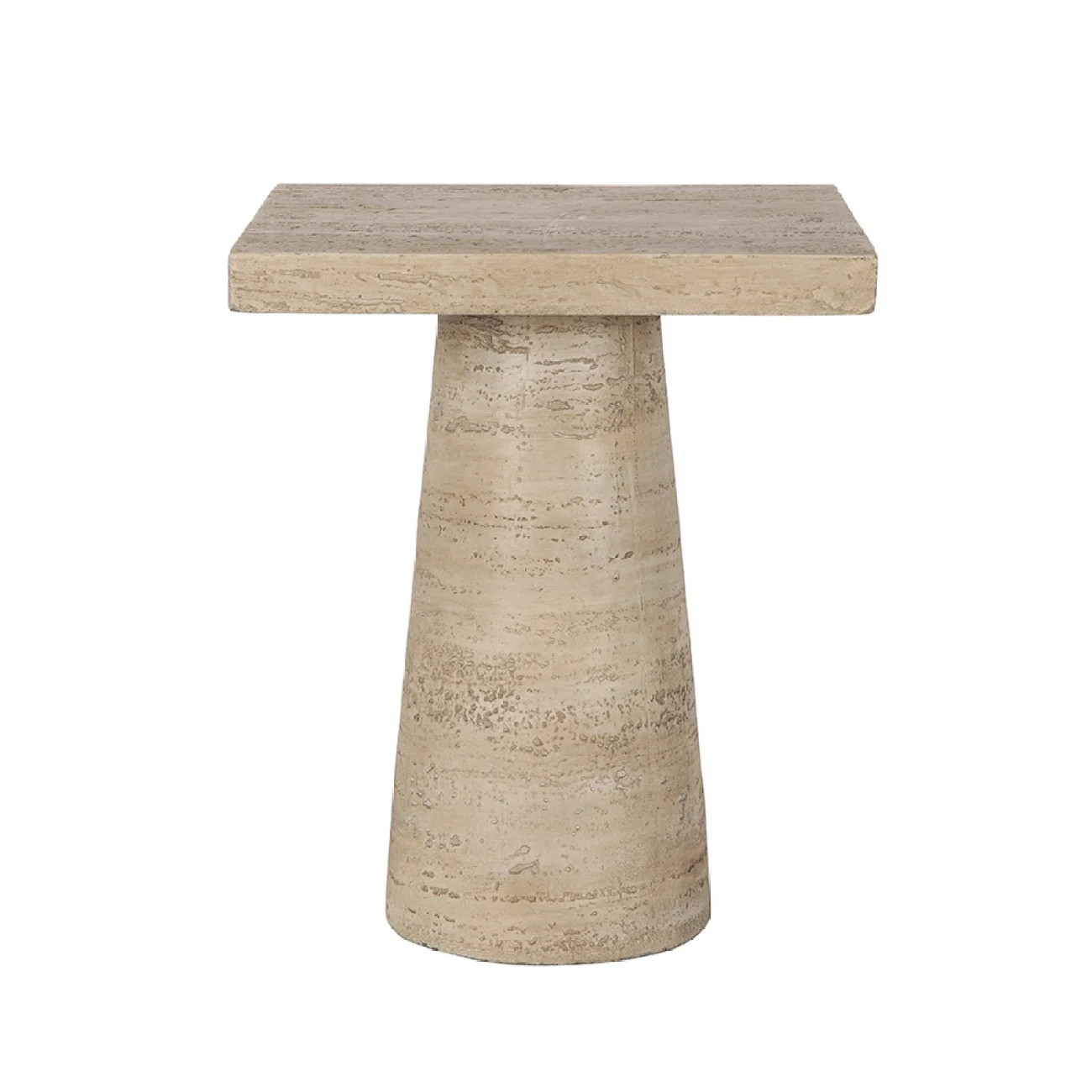 20X20x24" Cream Square Side Table With Pedestal Base | Wayfair North America