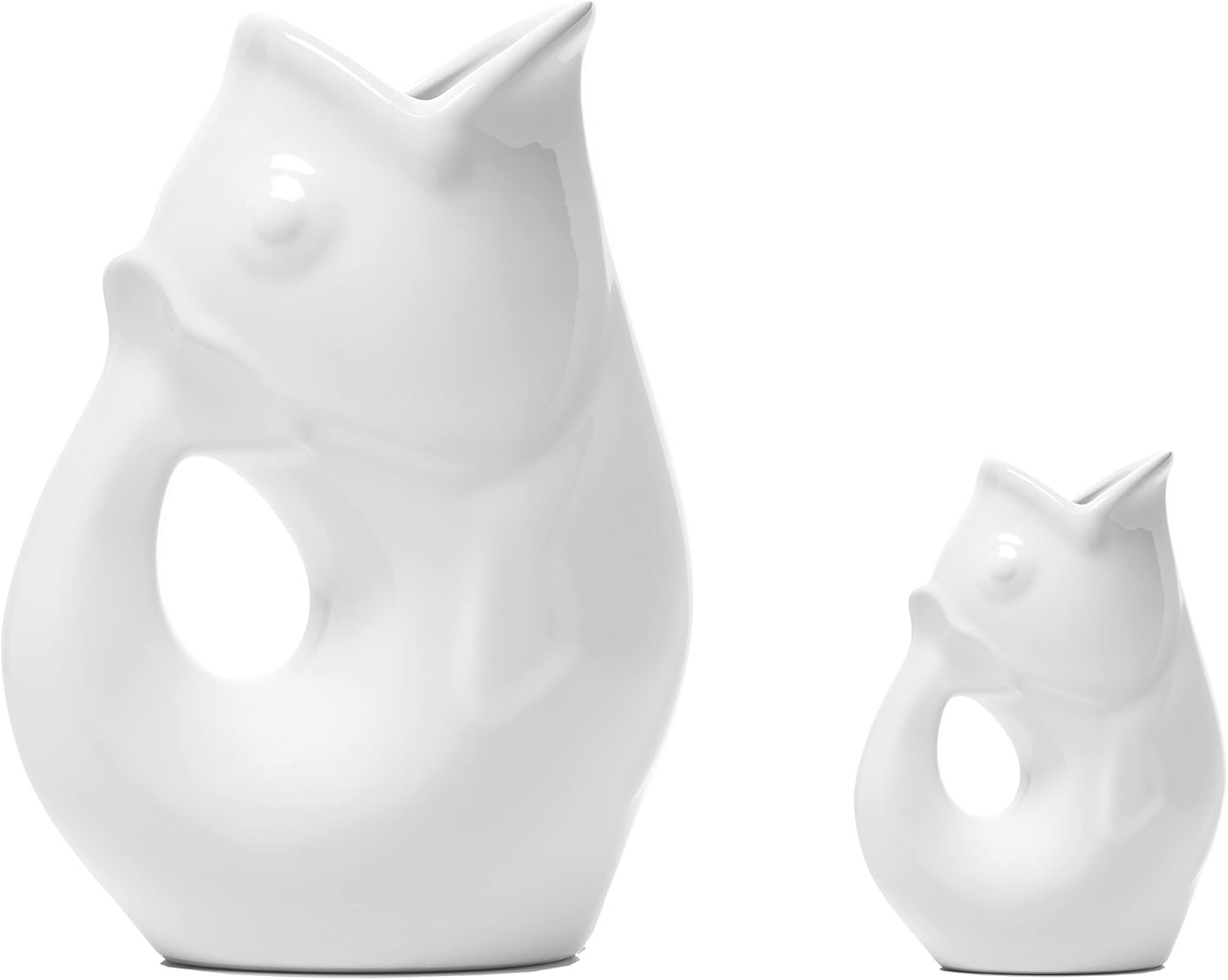 Gurgle Pot - Set of 2, French Inspired Design, Large Pitcher 42 oz. with matching Creamer, Bright... | Amazon (US)