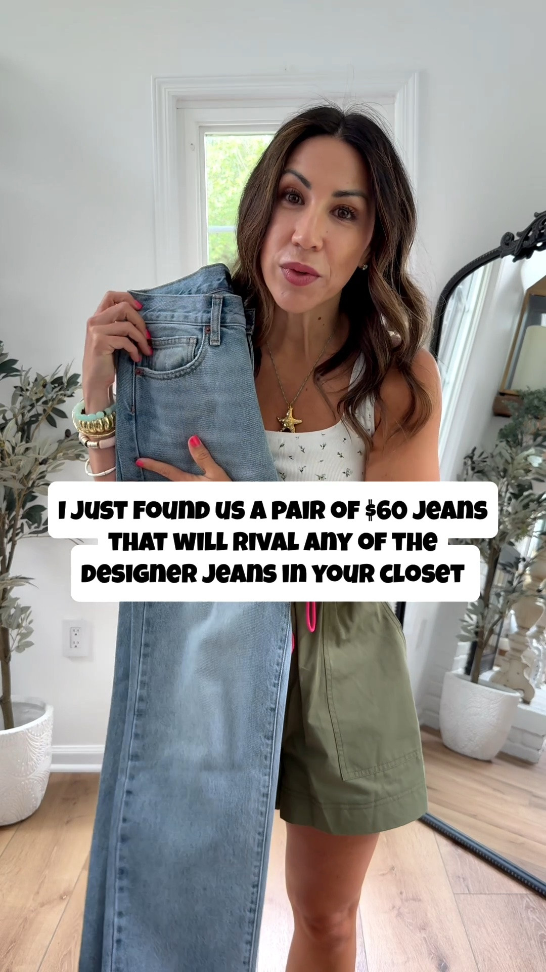 I stalked these everyday! These $60 straight leg jeans were sold out for months and I finally got my hands on them. Feel designer, look designer but super affordable. Come in lengths too. And so worth the wait! 

Jeans 25 short. Tank small. Sandals tts. Shorts small. Necklace code TAMMY20. Bracelets code HOUSEOFLEO20.

Quince jeans. Straight leg jeans.

#LTKOver40 #LTKPetite #LTKootd