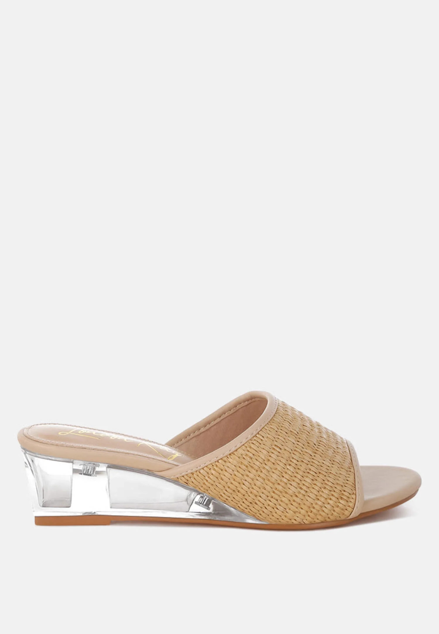Osminda Raffia Clear Heel Wedge Sandals | Walmart (US)