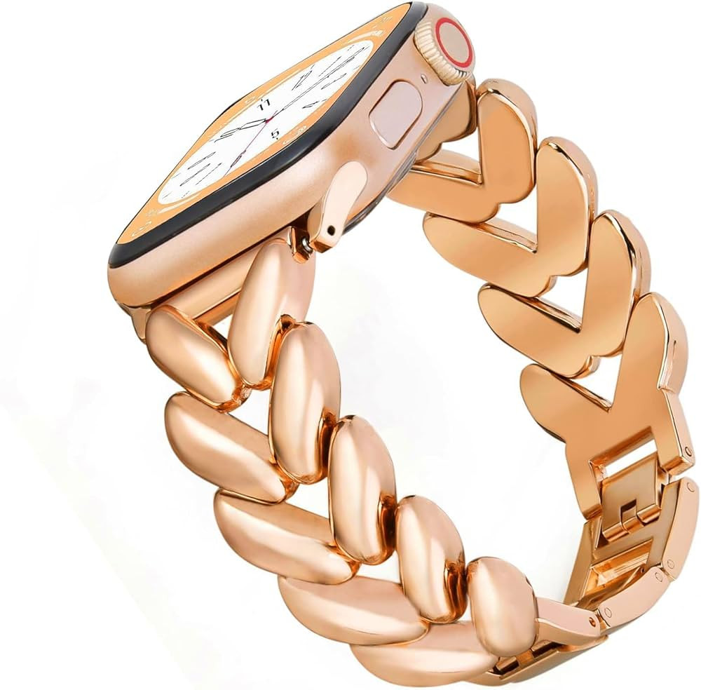 VISOOM Rose Gold Bracelet Compatible for Series SE 2/9/8 Apple Watch Band 41mm/40mm/38mm Series 7... | Amazon (US)