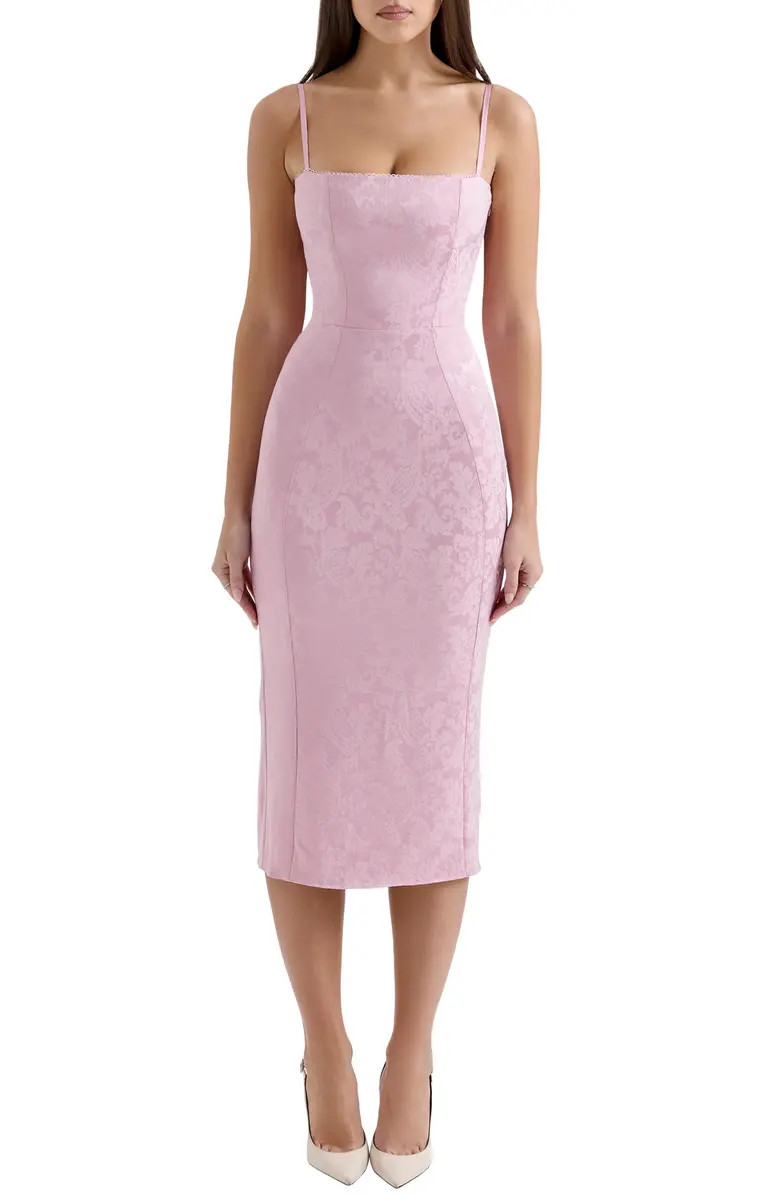 Ophelle Satin Jacquard Dress | Nordstrom