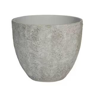PotteryPots 16.54 in. W x 14.17 in. H Extra Small Round Imperial White Ficonstone Indoor Outdoor ... | The Home Depot
