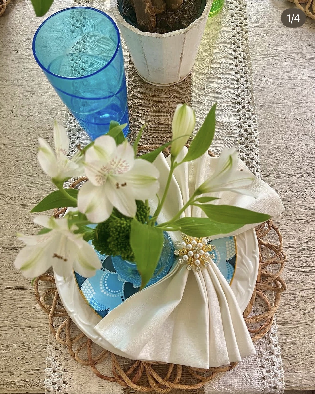 Bring effortless summer style to your table with these bright and cheerful place settings! ☀️ I mixed colorful dinner plates with woven placemats, elegant ivory napkins, sparkling jeweled napkin rings, and petite bud vases filled with fresh white blooms for an easy centerpiece that feels elevated without being fussy. Mix and match your favorite colors to create a fresh new look for every gathering—from casual lunches to outdoor dinners with friends.

Everything is linked to help you recreate this look in your own home!

#LTKHome #SummerDecor #Tablescape