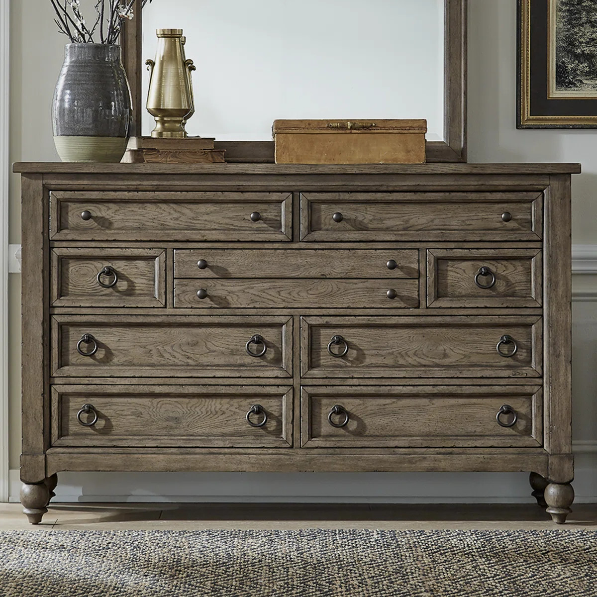 66" W 9-Drawer Wood Double Dresser Dresser | Wayfair North America