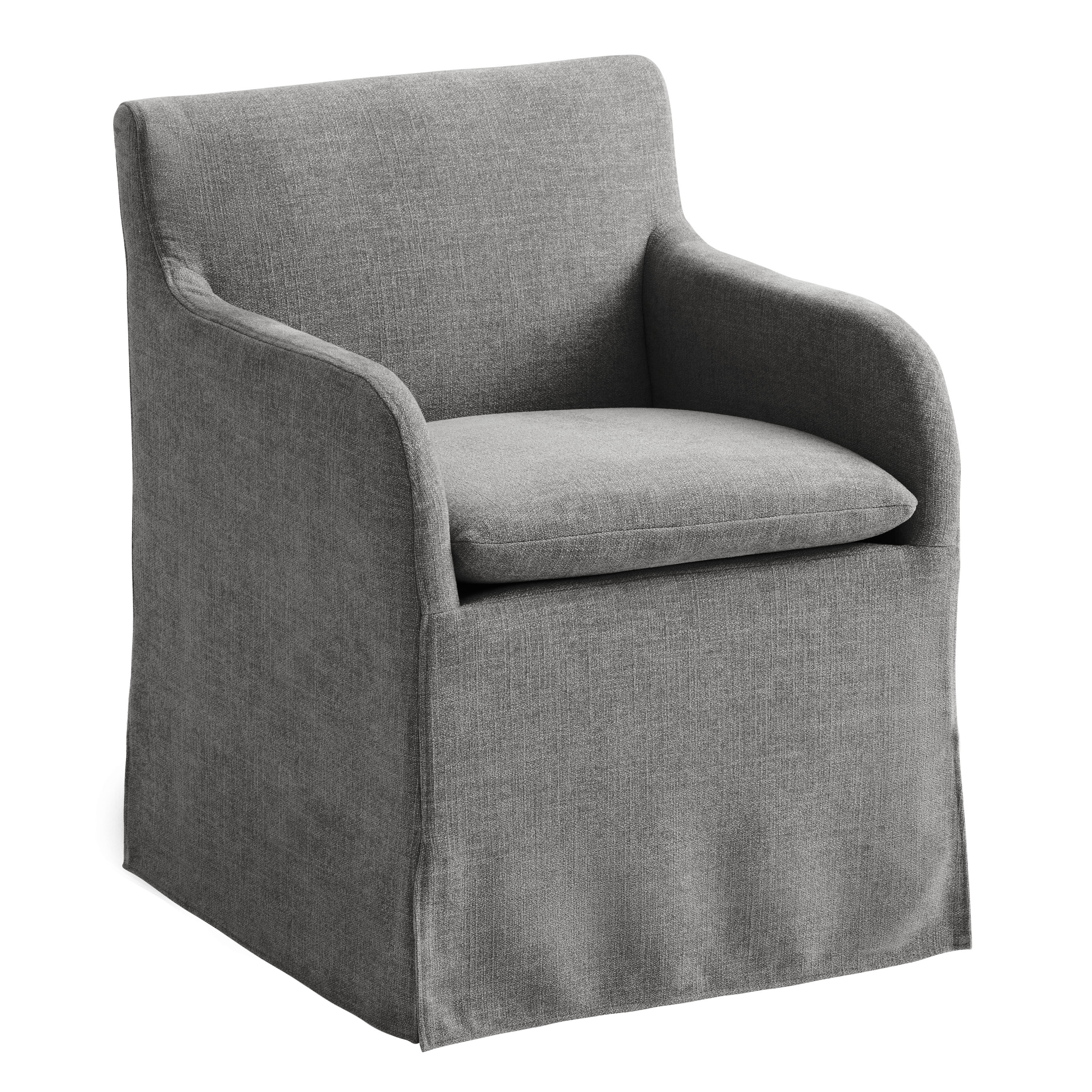 Arielle Textured Woven Upholstered Rolling Dining Chair | World Market