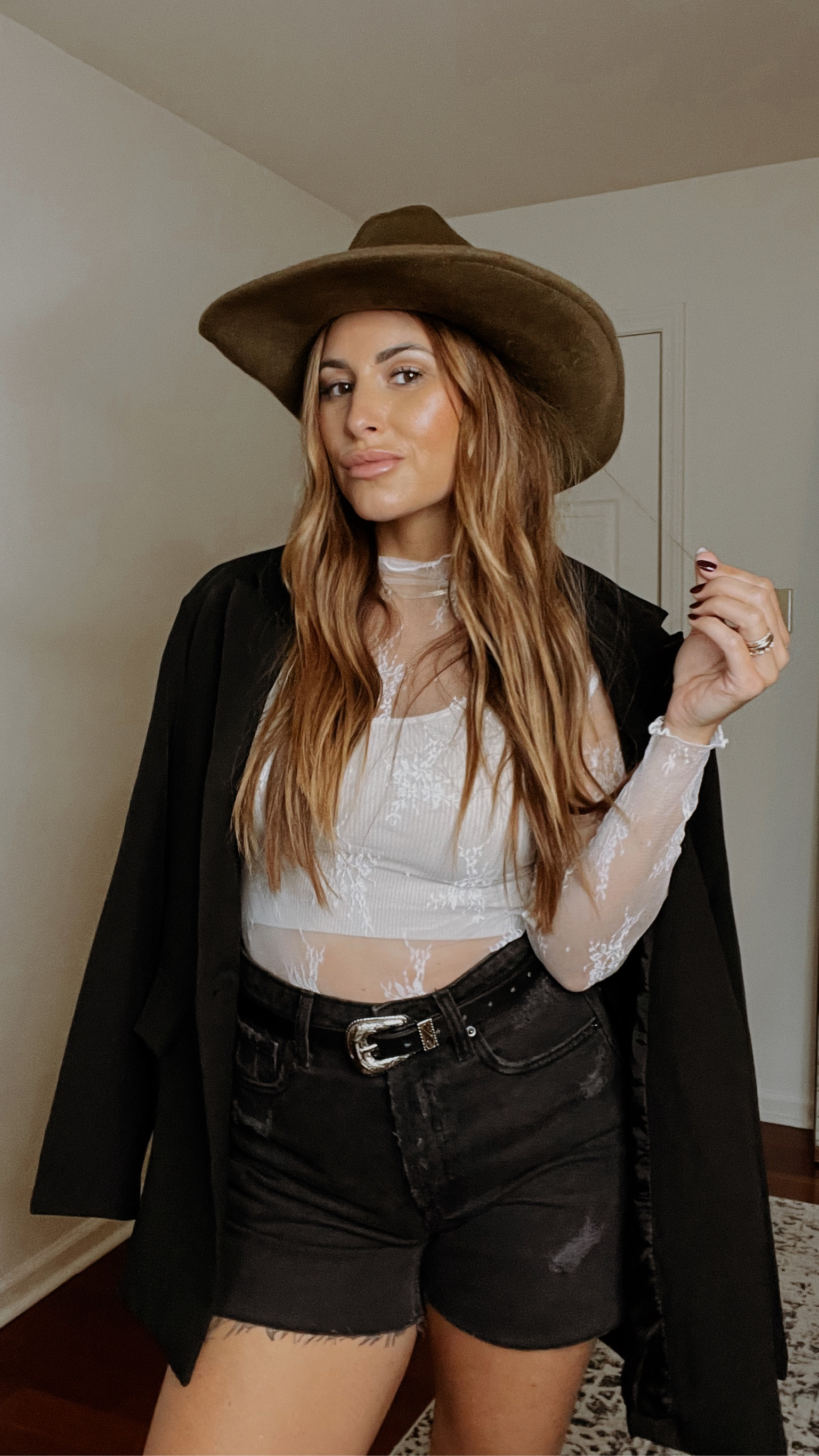 Country concert or Nashville night out outfit. Viral amazon lace mesh top, western, cowboy boots

#LTKVideo #LTKfindsunder50 #LTKshoecrush
