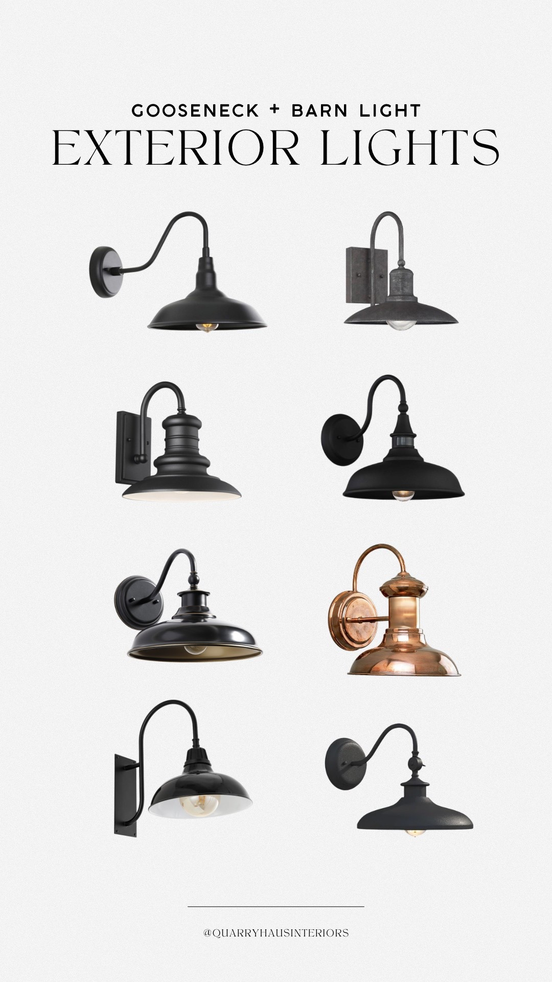 Some of my favorite gooseneck and barn style exterior lights 🖤

#LTKHome