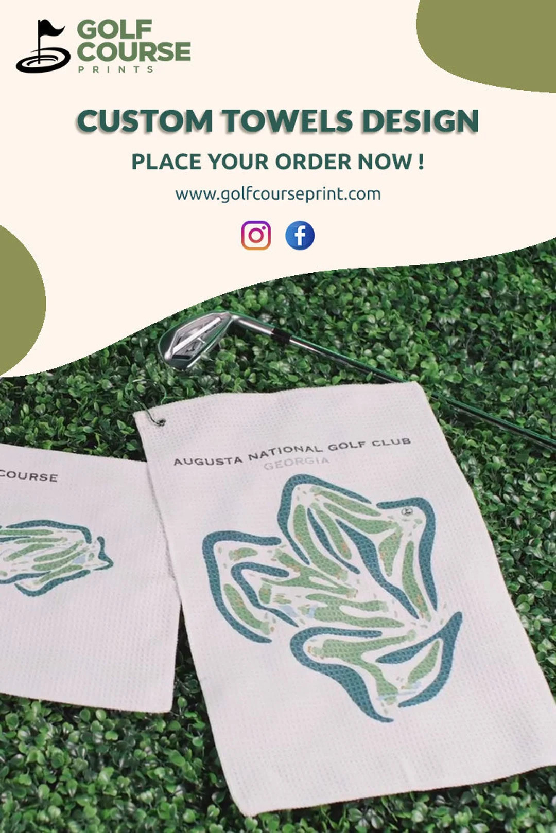 Custom Golf Course Towels Golf Course Map Home Decor - Etsy | Etsy (US)