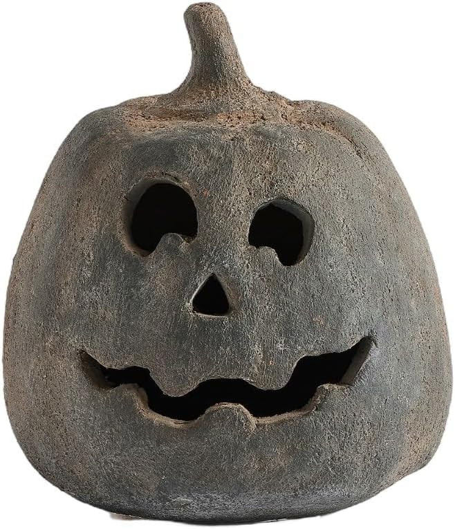 Hallowmas Handcrafted Jack-O'-Lantern, Artisanal Kiln-Fired Terracotta Pumpkin with Hand-Carved D... | Amazon (US)