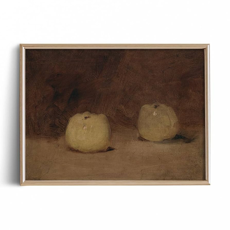 Farmhouse Still Life Picture Living Room - Rustic Vintage Decor for Bedroom - Two Yellow Pear Moo... | Amazon (US)