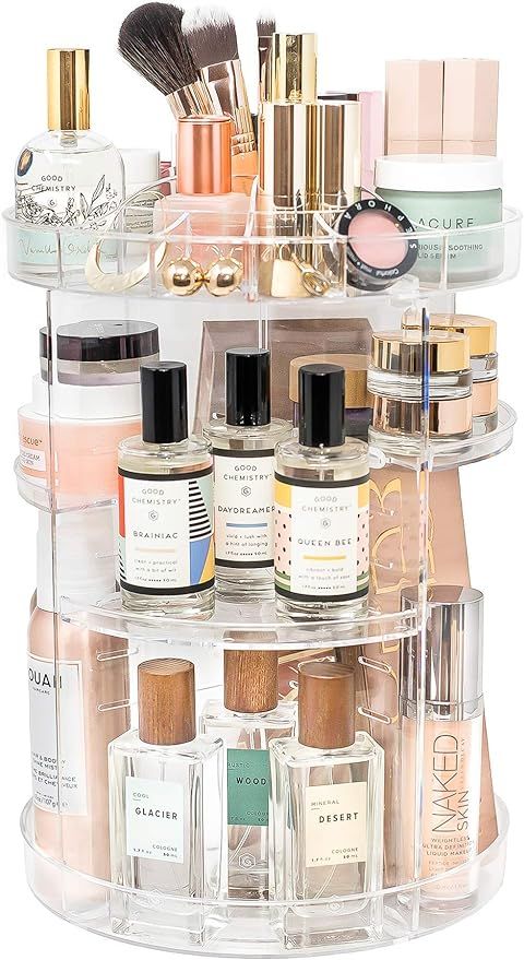 Makeup Organizer by Tranquil Abode | Adjustable, Spinning Storage for Skincare, Perfume, Cosmetic... | Amazon (US)