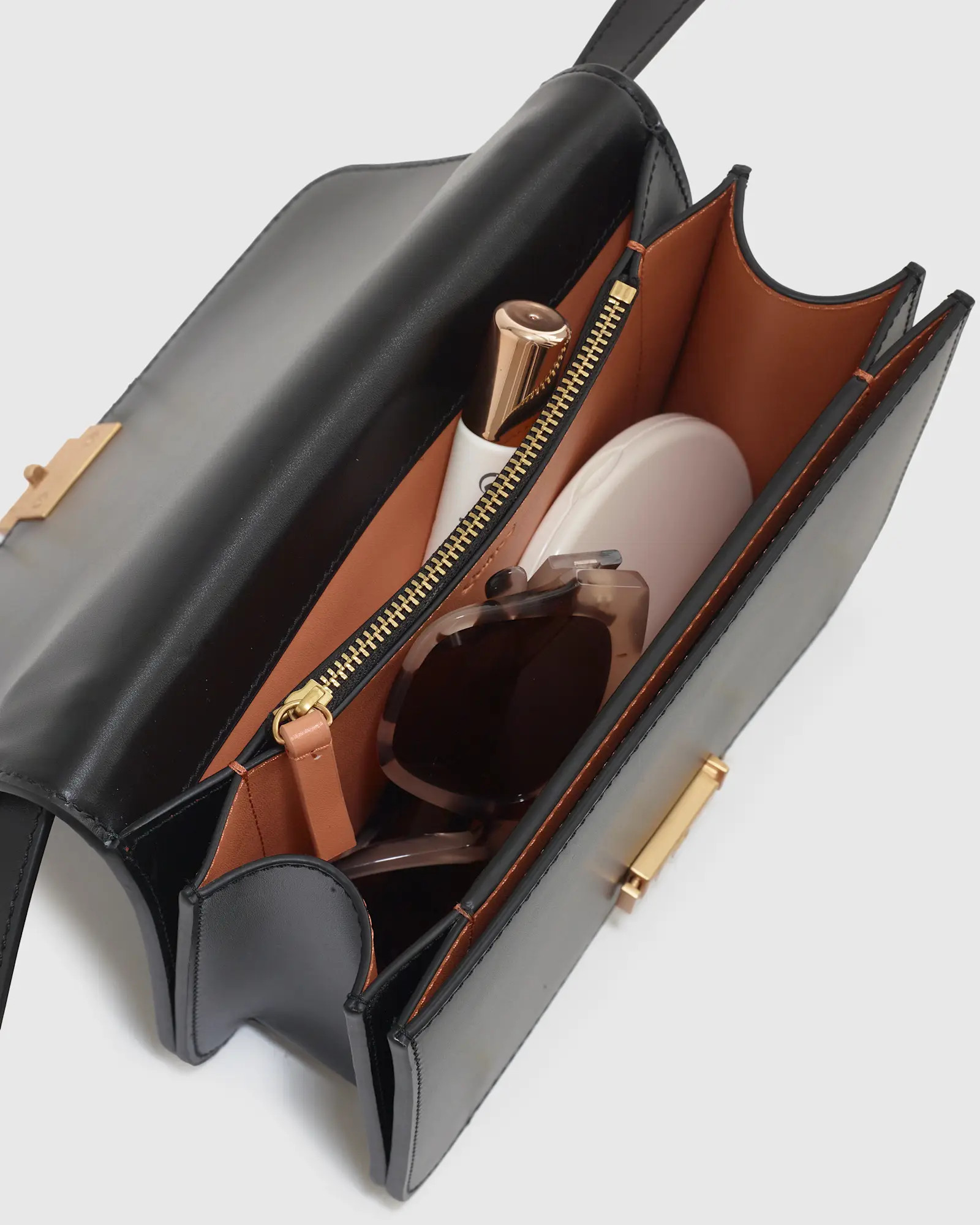 Italian Leather Box Shoulder Bag | Quince