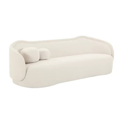 Tov Furniture Circe Cream Textured Velvet Sofa | Wayfair North America