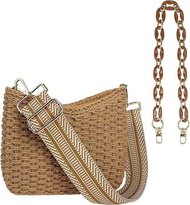 Youjaree Women Straw Small Crossbody Bag Handmade Woven Shoulder Handbag Summer Beach Purse with ... | Amazon (US)