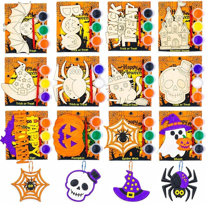 12 Pack Halloween Party Favors Goodie Bag Stuffers Painting Crafts for Kids | Amazon (US)