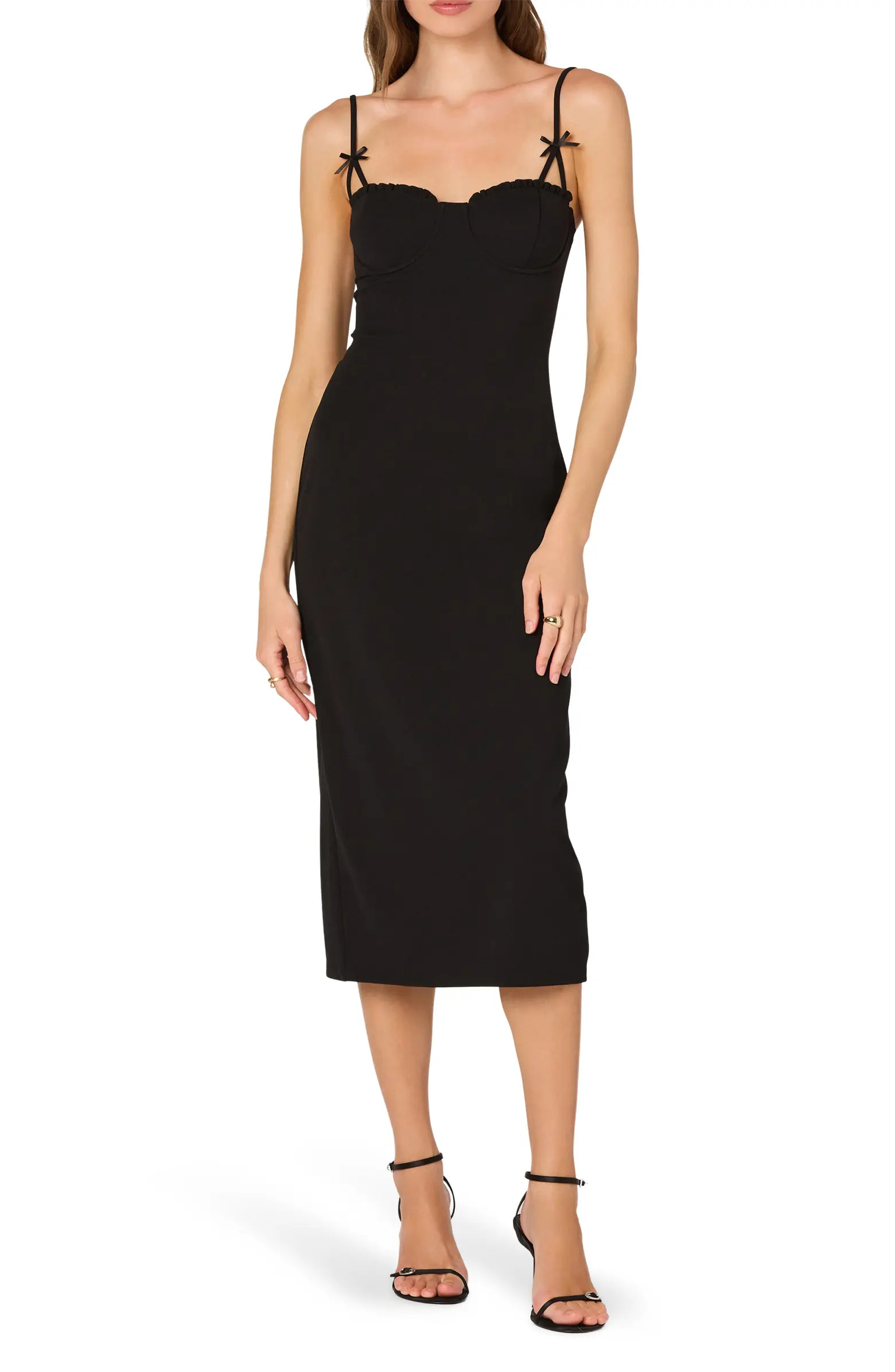 Bow Strap Midi Dress | Nordstrom