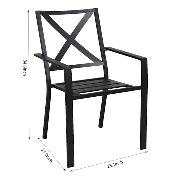 Crosby St. X Back Metal Dining Chair, Black | At Home