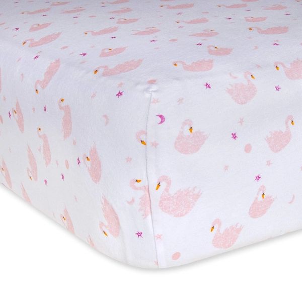 Graceful Swans Organic Cotton BEESNUG® Fitted Crib Sheet | Burts Bees Baby