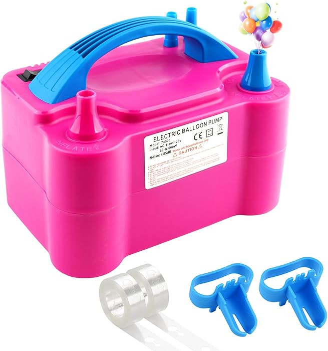 Balloon Pump 600W 110V Electric Balloon Pump Portable Electric Inflator Balloon Air Pump-2 Tying ... | Amazon (US)