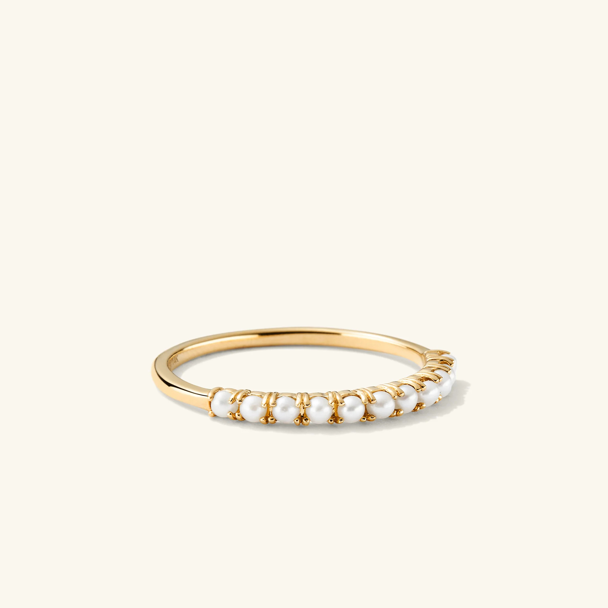 Pearl Half Eternity Ring | Mejuri Fine Crew