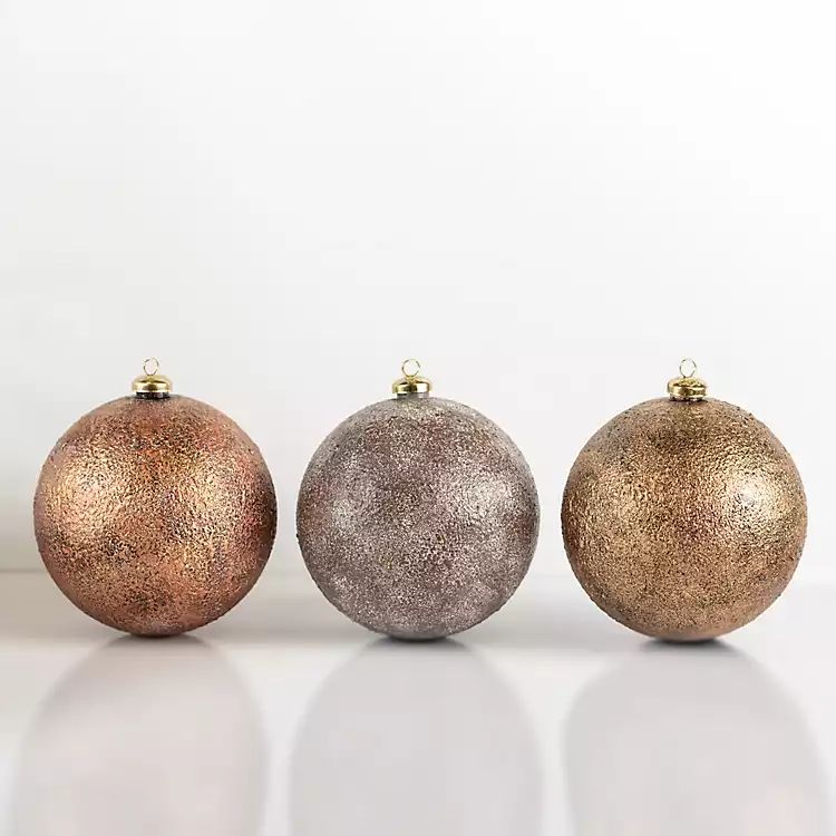New! Textured Chrome Ornaments, 6 in. | Kirkland's Home