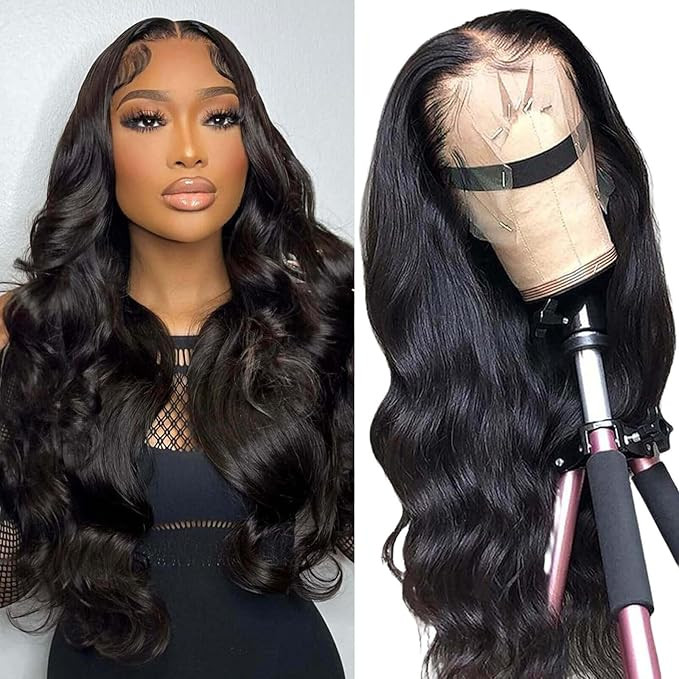 GURVEY 13x4 Body Wave Lace Front Wigs Human Hair for Women 180% Density HD Lace Front Wigs Human ... | Amazon (US)