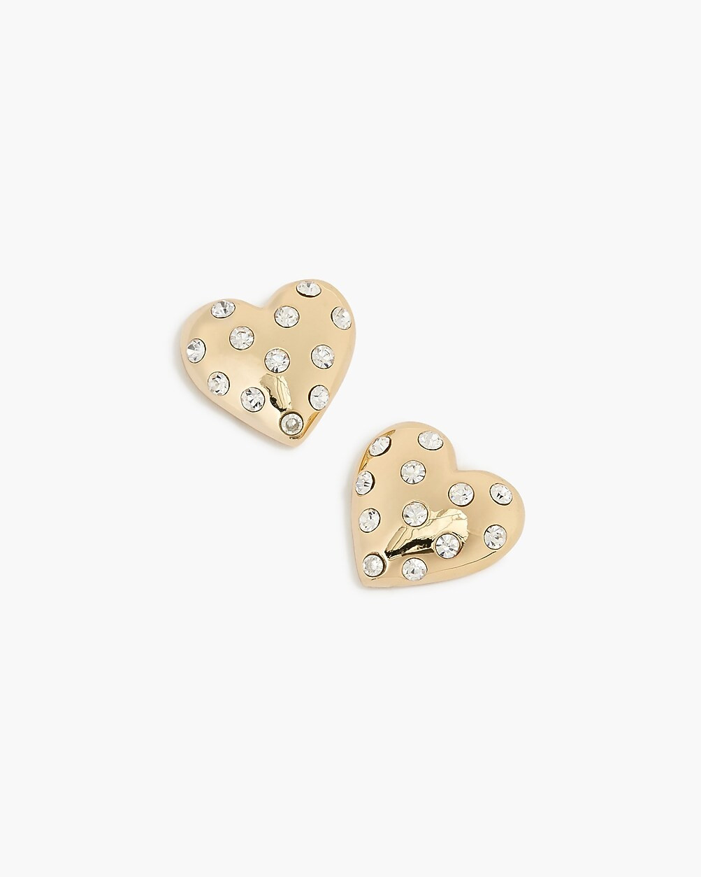 Pav&eacute; puffy heart bauble earrings | J.Crew Factory