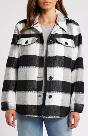 Plaid Brushed Flannel Shacket | Nordstrom