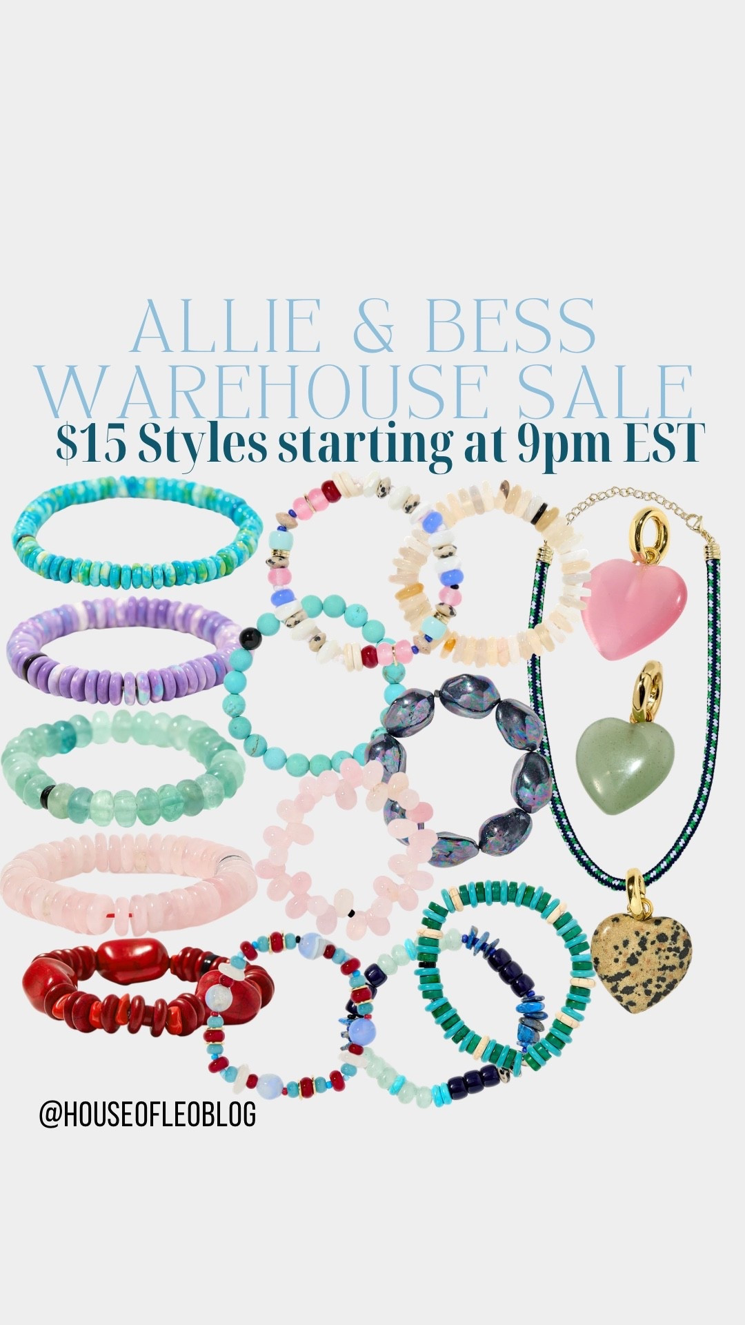 Start filling your carts now. Allie & Bess warehouse sale kicks off at 9 PM est. Prices will adjust when the sale starts. 

Beaded bracelets, bracelet stack, heart necklace 

#LTKSaleAlert #LTKValentine