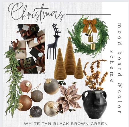 This is my mood board inspiration for Christmas this year. I’m using lots of cedar and norfolk greenery, velevet accents like ornaments and trees, black reindeer and pottery and lots of organic texture 

#LTKSeasonal #LTKHoliday #LTKhome